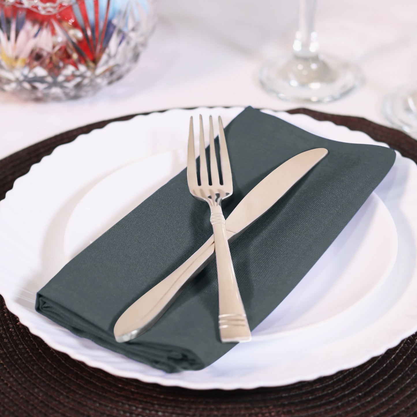 Utopia Home Charcoal Grey Cloth Napkins (12 Pack, 18x18 Inches), Ideal Dinner Napkins for Party, Wedding and Lunch/Dinner