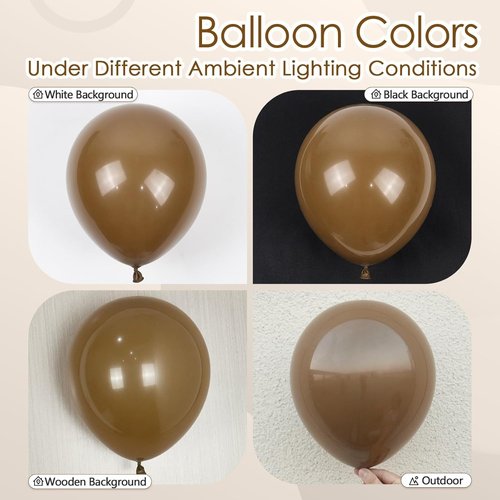 Brown Latex Balloons - 12 Inch | 50 Pack for Birthday, Baby Shower, Wedding & Party Decorations