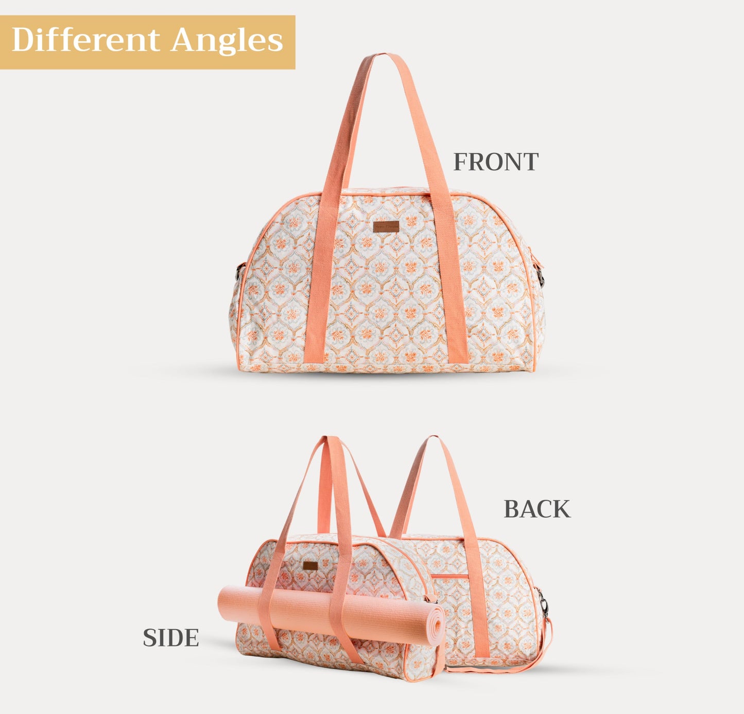 Maison d' Hermine Canvas duffle bag with yoga mat holder, Multi functional bag, Carrier Pocket,Adjustable shoulder straps Bag for Office Beach and Gym Mothers Day Gifts - Fair Isle