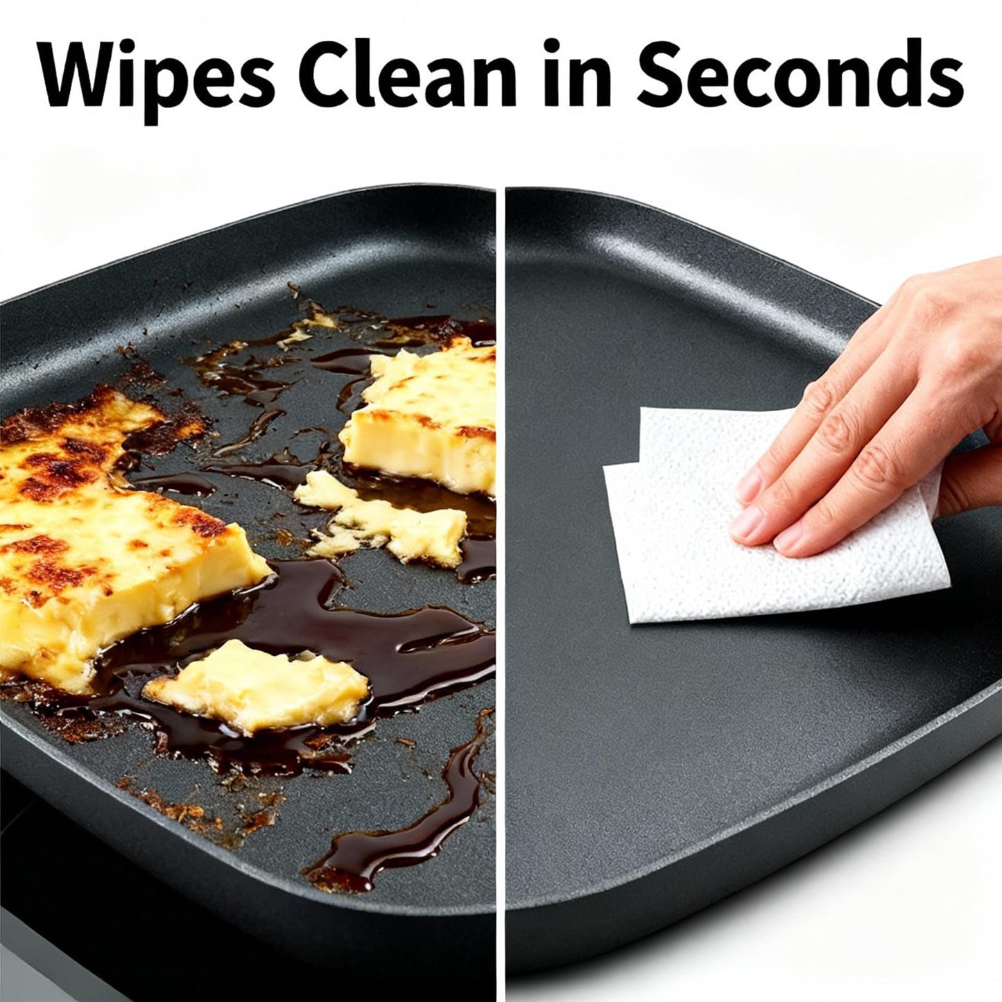 Nonstick Square Griddle Pan for Pancakes Eggs Bacon, 10 inch Family Breakfast Griddle. Aluminum Flat Top Griddle Pan for Gas Electric Stove, Even Heat Distribution Warp-Proof Easy Clean