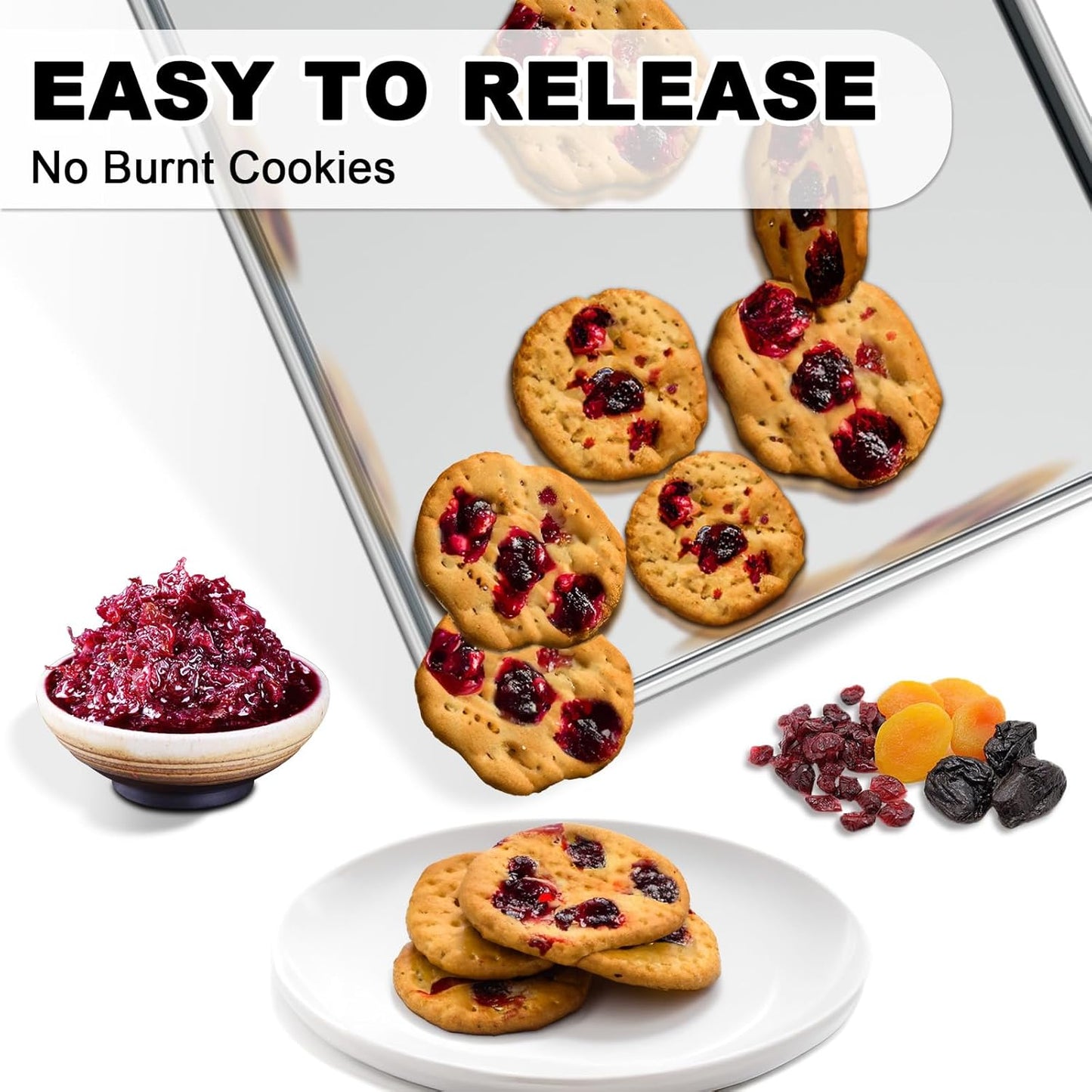 Skiennix 24 Inch Baking Sheet Set - Extra Large Natural Aluminum Cookie Trays | Nonstick & Warp Resistant