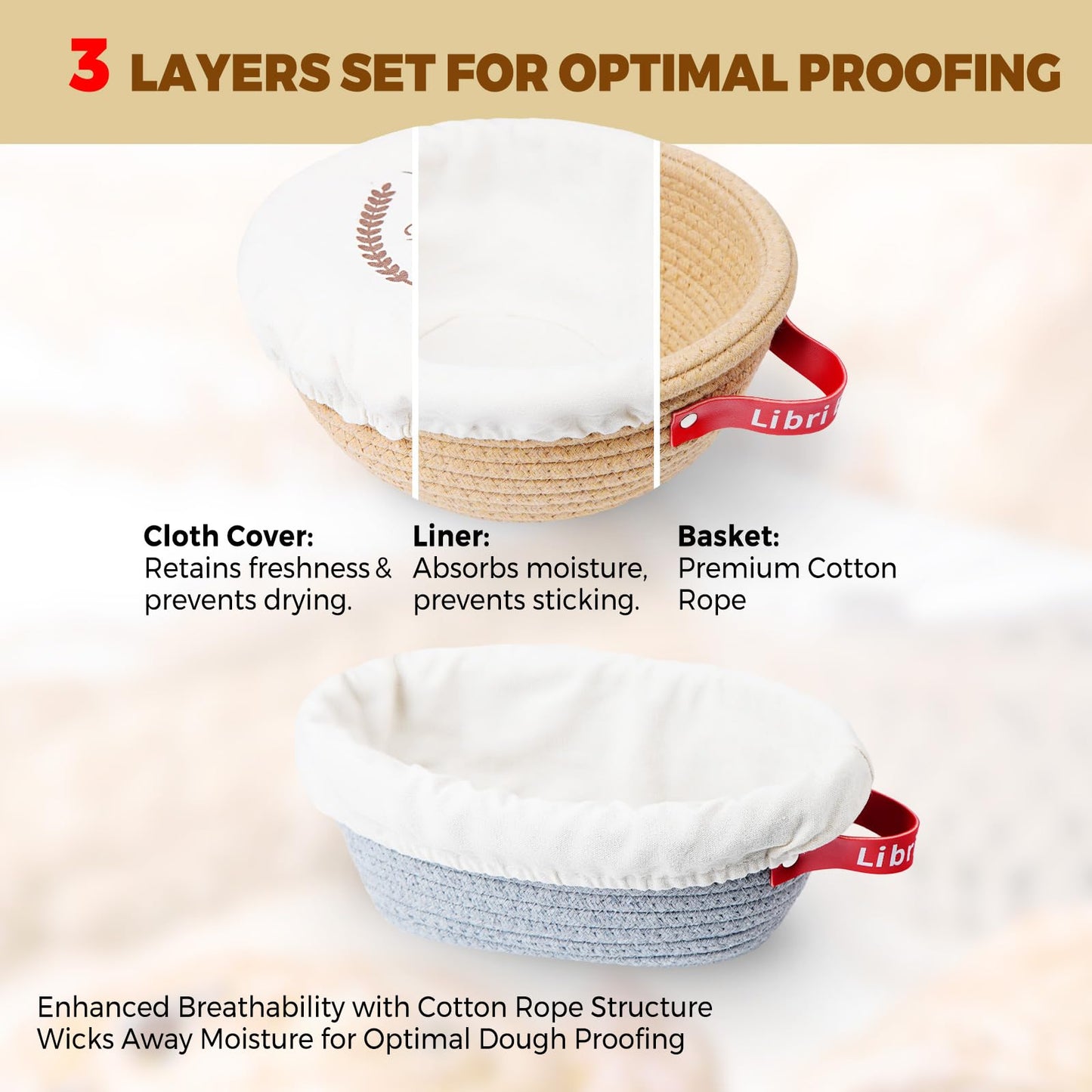 Sourdough Starter Kit,sourdough Bread Baking Supplies,Bread Proofing Basket,Sourdough Proofing Basket,Sourdough Kit Gifts for Bakers Women Wife Mom