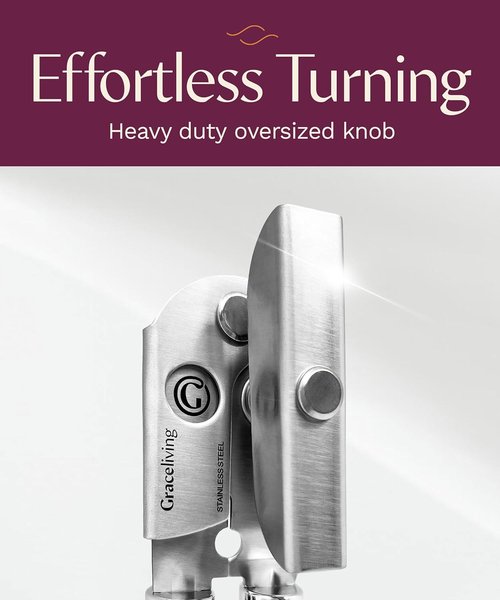 **Skiennix Premium Multifunction Magnetic Can & Bottle Opener - Heavy Duty Stainless Steel, Easy Turn Knob, Mauve**