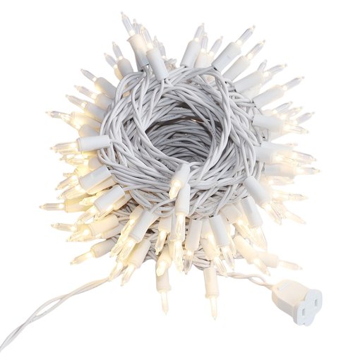 JinBest 100 LED Warm White Christmas Lights, UL Certified and Commercial Grade White Wire Lights String 35 FT, for Indoor and Outdoor Use.