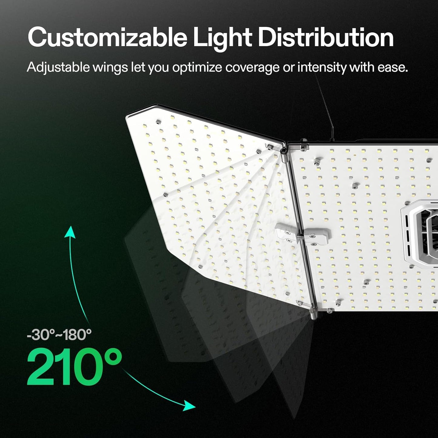 VIVOSUN LED Grow Light - 200W AeroLight Wing with Integrated Fan & GrowHub Controller | 3x3/4x4 Coverage