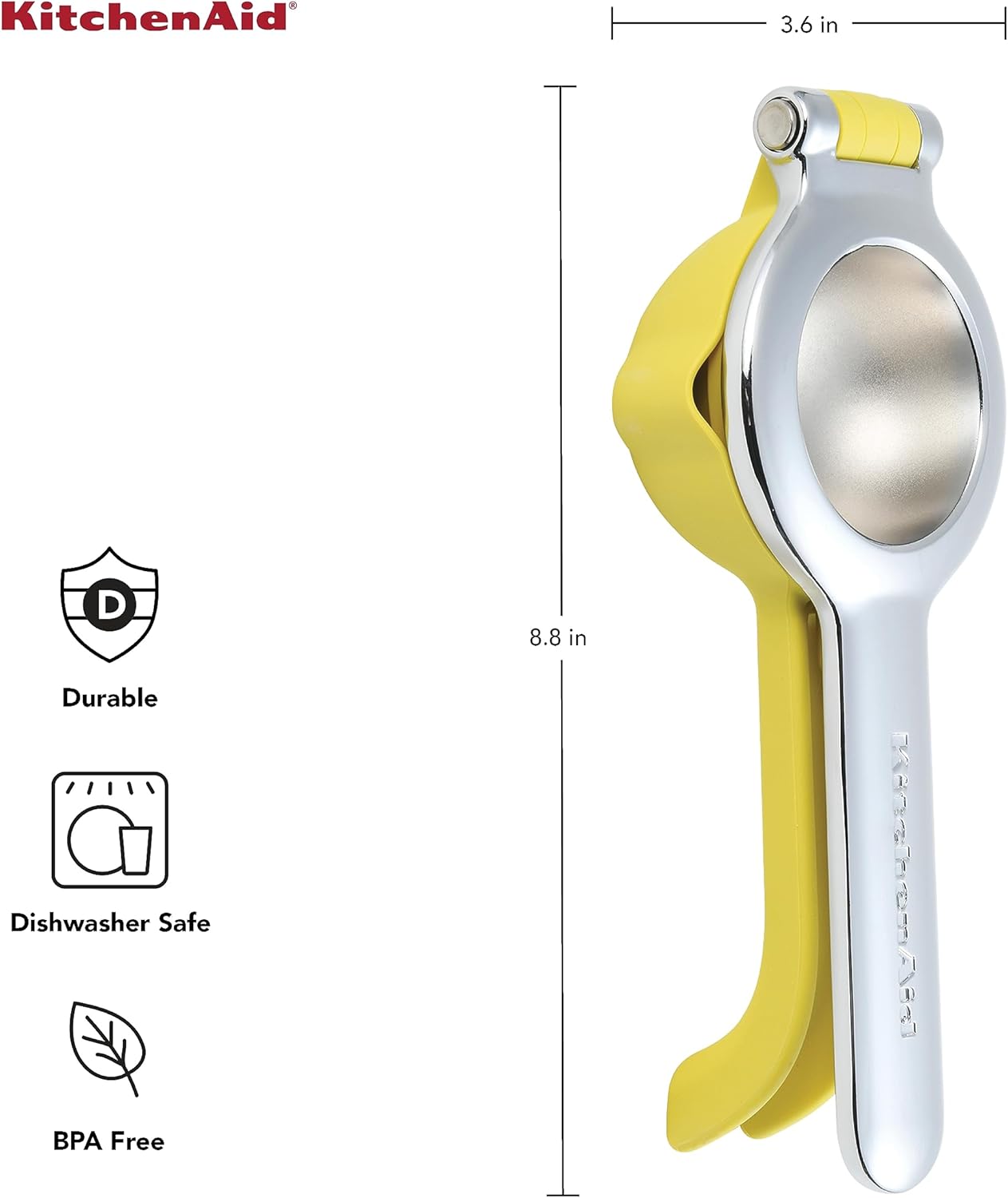 KitchenAid Citrus Juice Press - Efficient Squeezer for Lemons & Limes with Seed Catcher | 8-Inch Size