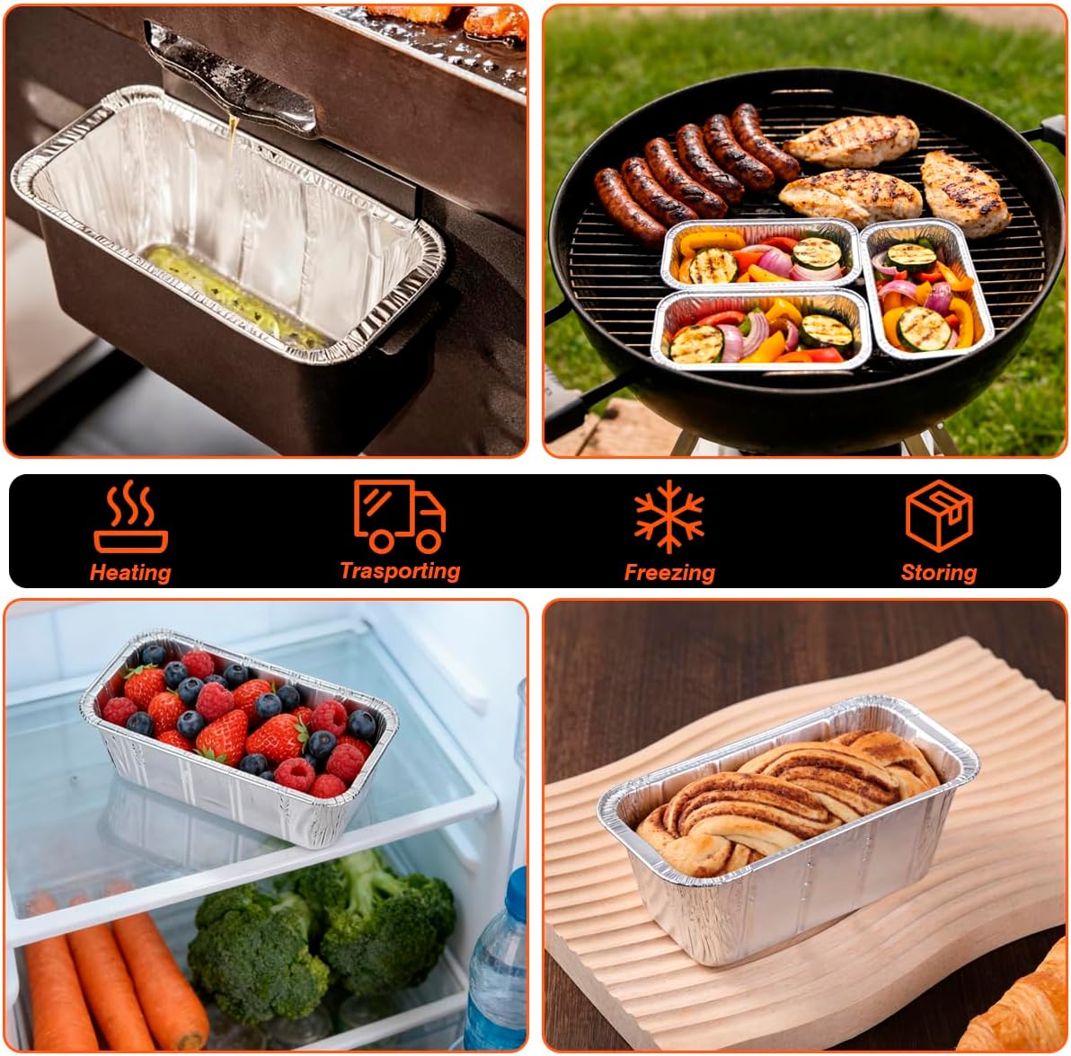 MOACOCK 50-Pack Drip Pans for Blackstone Griddles | Aluminum Foil Grease Trays for 17"-36" Griddles