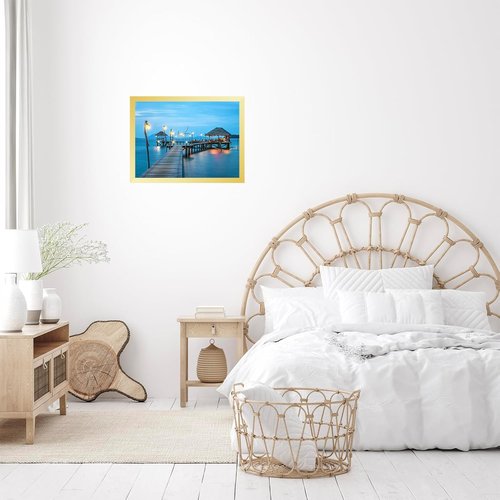 JCJMY 13x15 Gold Picture Frame - Wall Hanging for Horizontal or Vertical Display | Shatter-Resistant Plexiglass