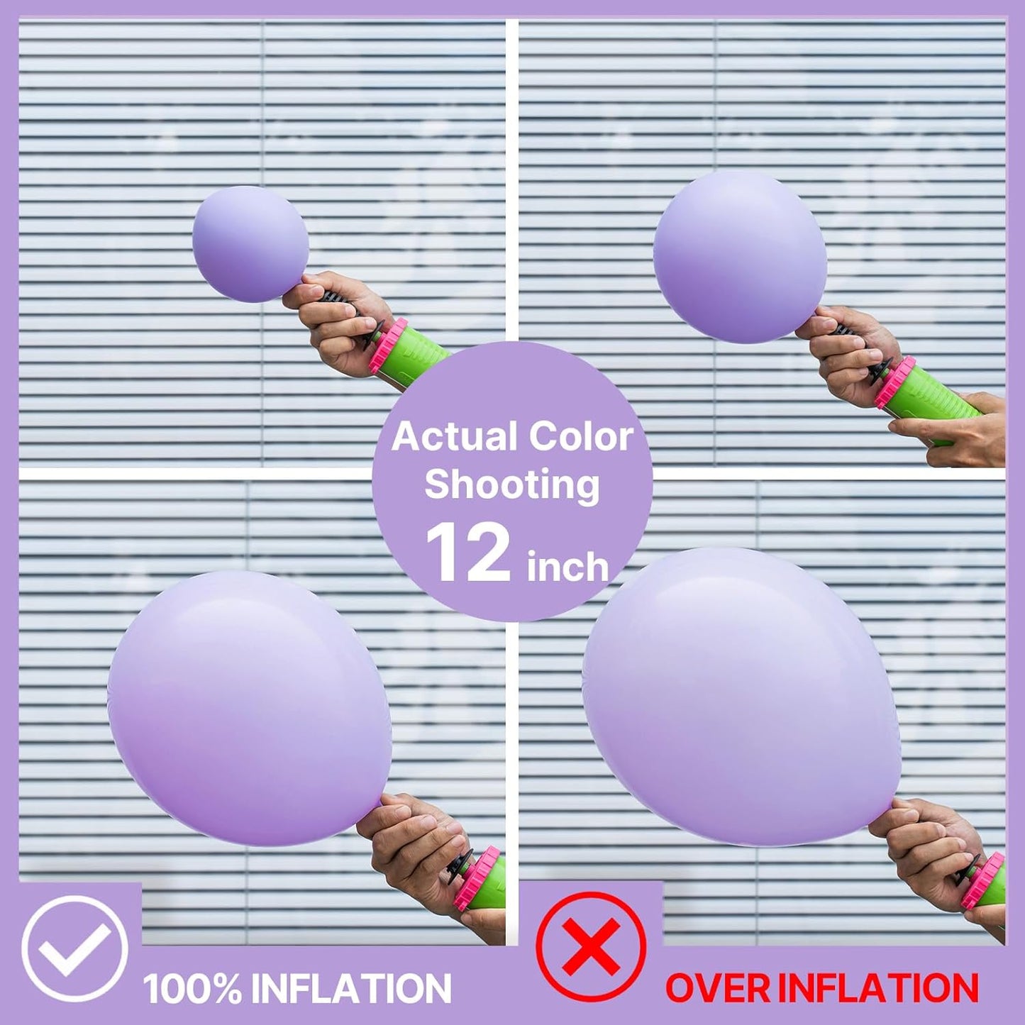 PartyWoo Lavender Balloons - 100-Piece Pack in Various Sizes for Baby Shower & Birthday Decor | Light Pastel Purple
