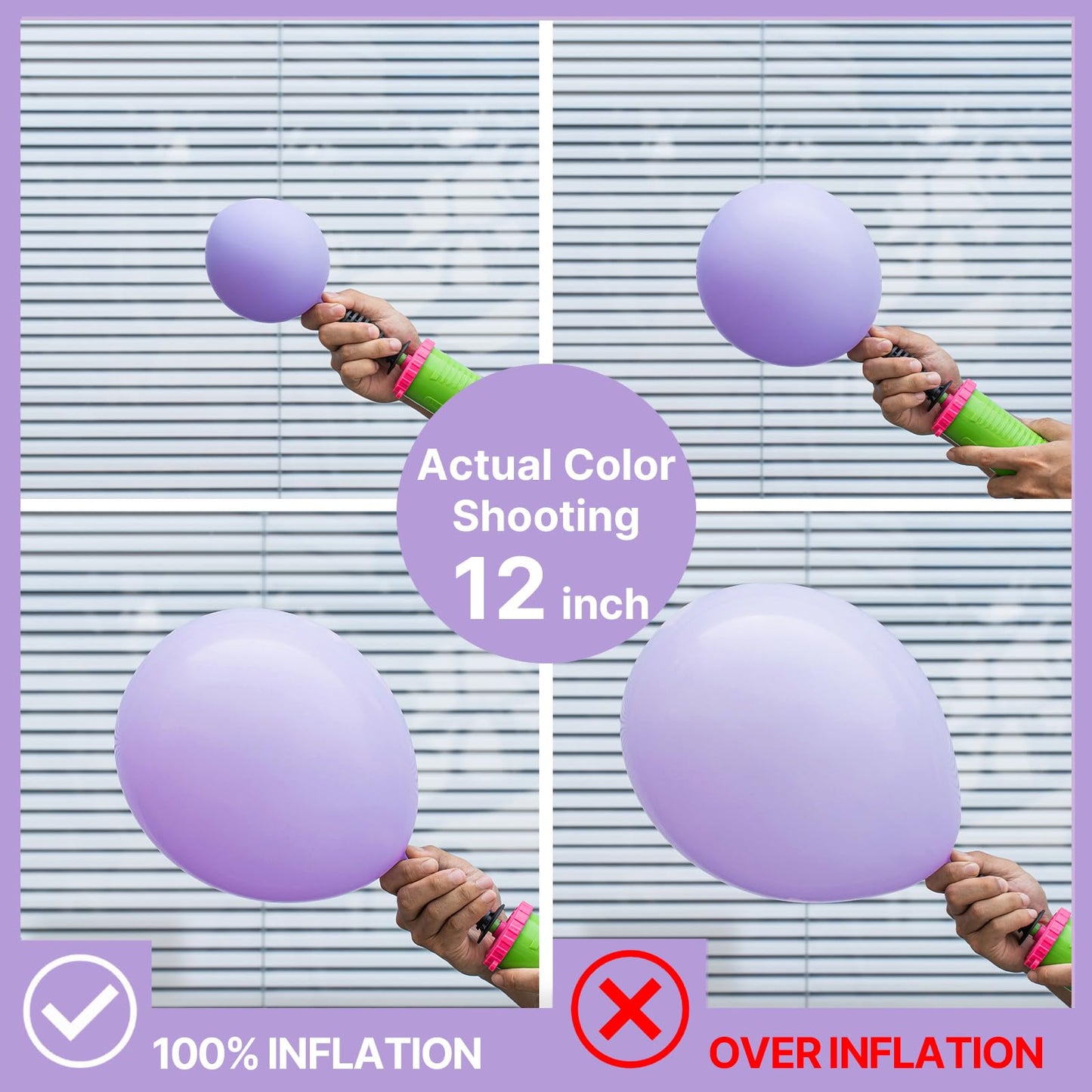 PartyWoo Lavender Balloons 100pcs Different Sizes Pack of 18 12 10 5 Inch Light Pastel Purple Lilac Balloon Arch Kit for Baby Shower Bachelorette Fairy Birthday Princess Party Decorations Purple-Q10