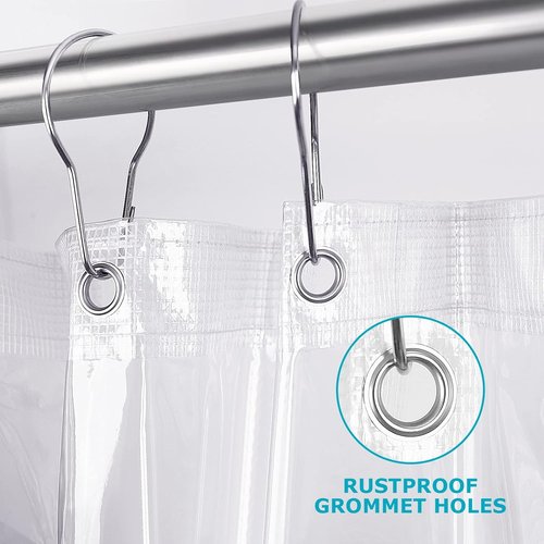 Frosty Shower Curtain Liner - Heavy Duty 10G Vinyl | Waterproof 72 x 72 Inches for Bathroom
