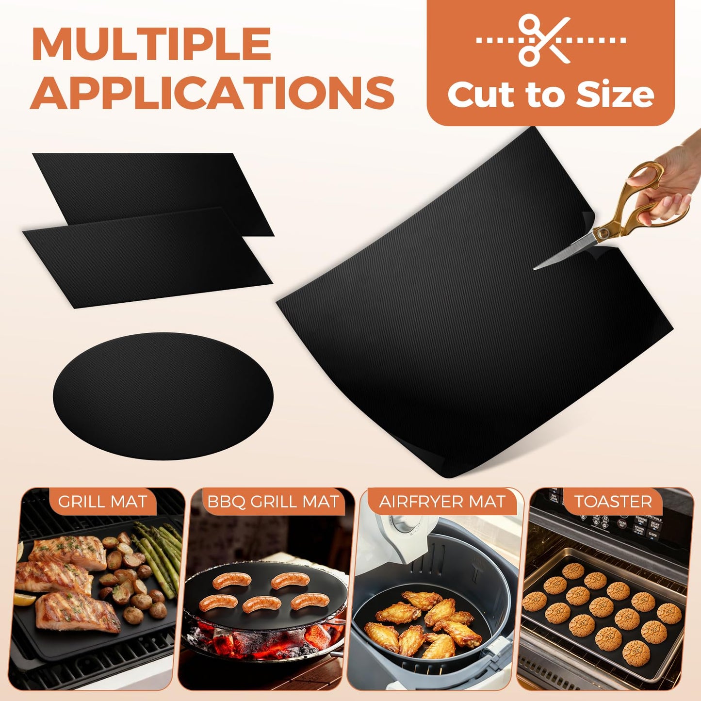 SkyStage 3 Pack Oven Liners for Bottom of Oven, 17"x 25" Large Heavy Duty Non-Stick Reusable Oven Mat, Resistant 500°F, BPA & PFOA Free, for Electric, Gas, Toaster Ovens, Grills, Keep Oven Clean