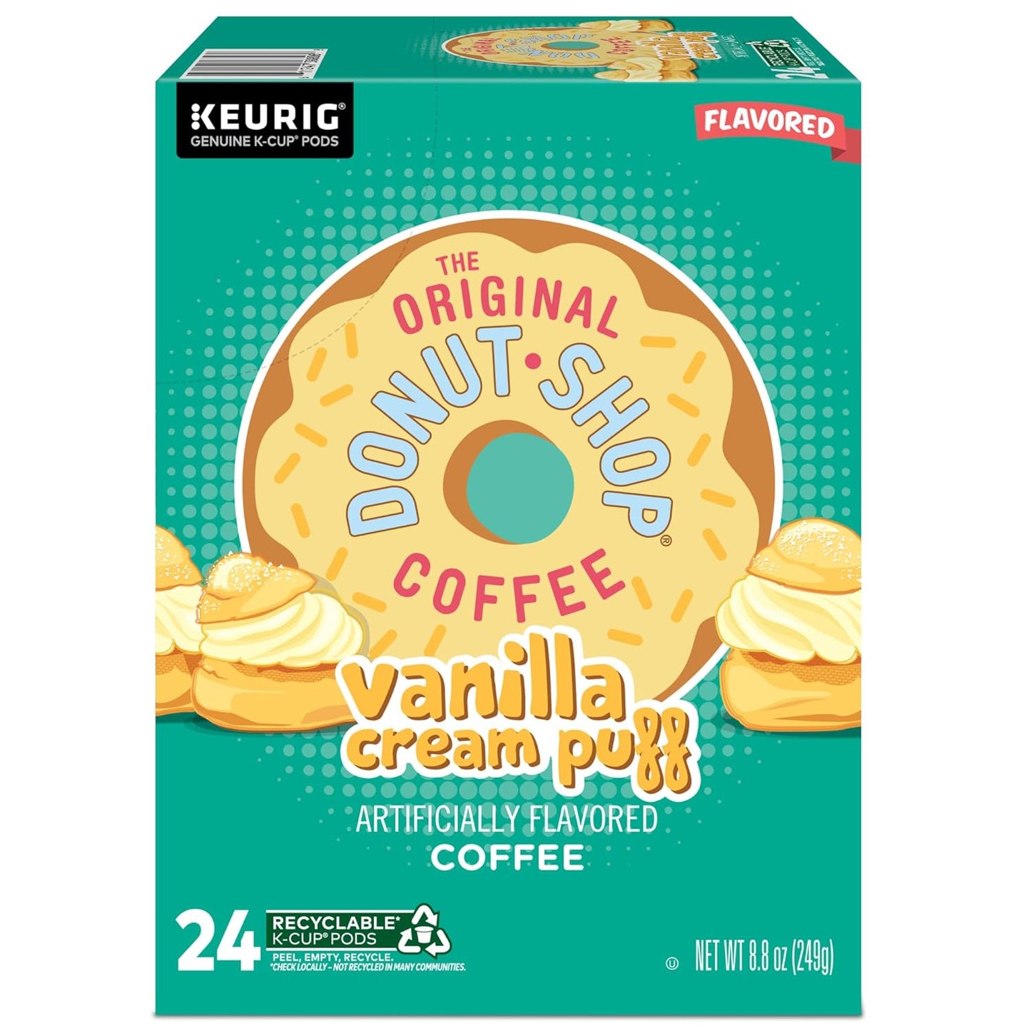 Original Donut Shop Vanilla Cream Puff Coffee - Medium Roast K-Cup Pods, 96 Count