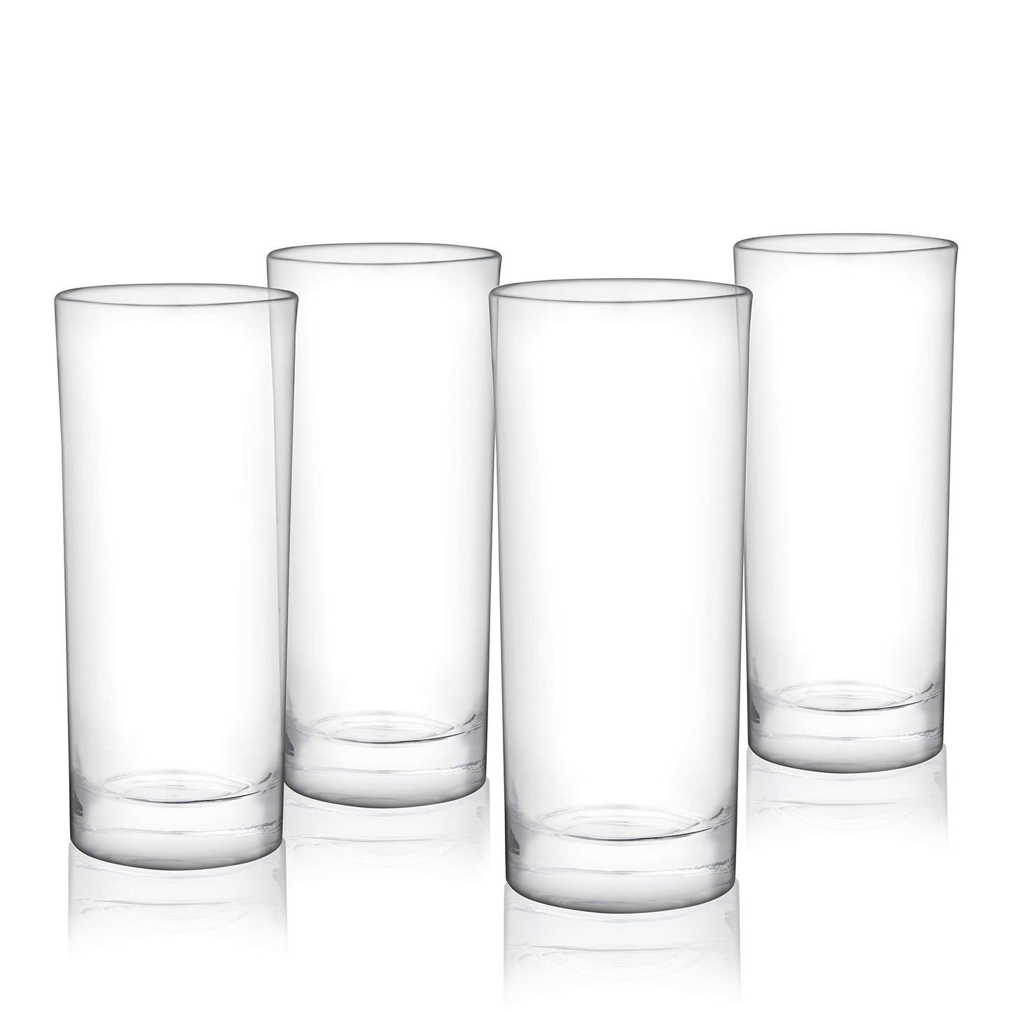 True Highball Glasses, Tall Glass Tumbler for Cocktails, Mojito Iced Tea Juices, Soda Water Drinking Cups, Kitchen Glassware, Home Bar, 11 oz Set of 4