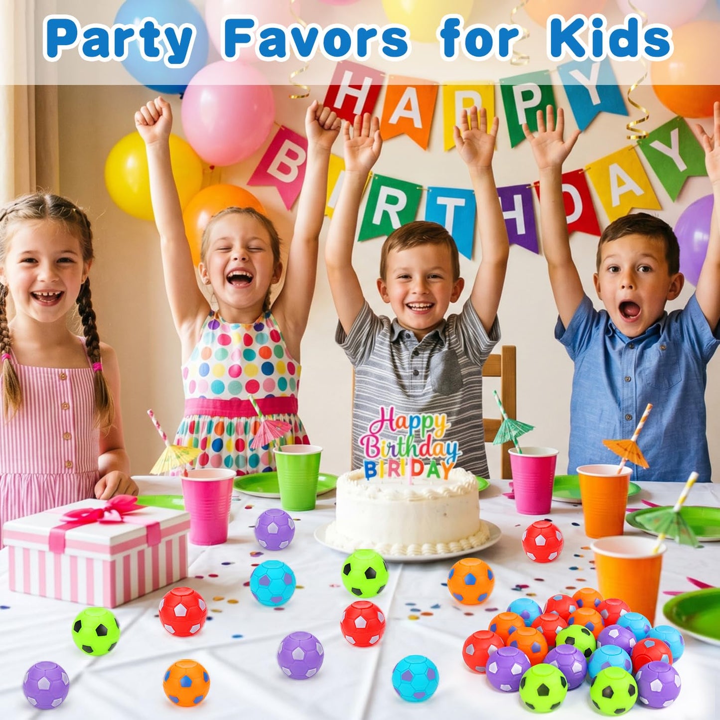 32PCS Fidget Spinner Soccer Balls Sports Party Favors Bulk for Kids 4-8 8-12 Goodie Treat Bag Stuffers Classroom Treasure Toys Carnival Prizes Pinata Filler Birthday Trinket End of Year Students Gifts
