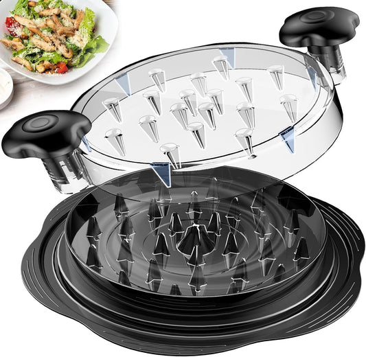 Skiennix Chicken Shredder - Heavy-Duty Breast Shredder Tool with Cleaning Brush & Meat Fork | BPA-Free, Ergonomic Handle, Black