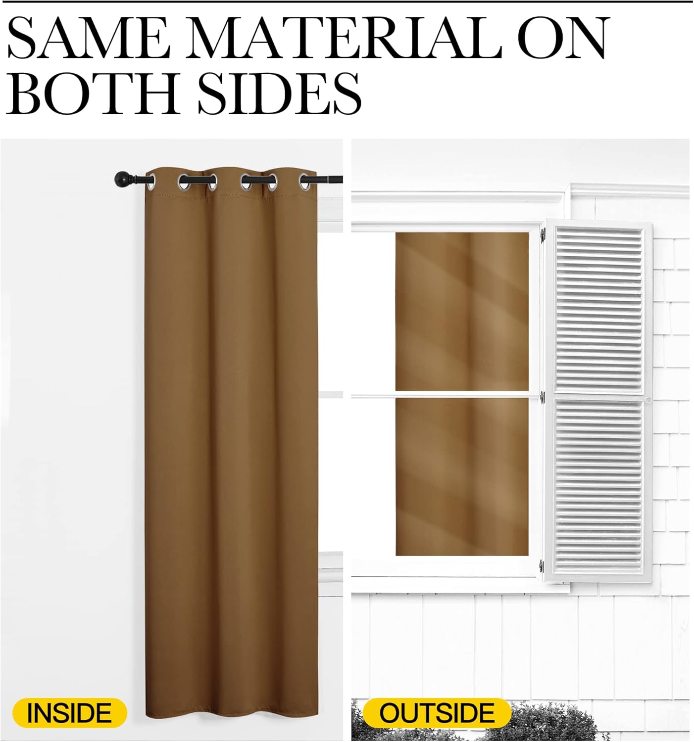 NICETOWN Blackout Curtains - Noise Reducing & Draft Blocking | 96-Inch Length, Gold Brown (2 Panels)