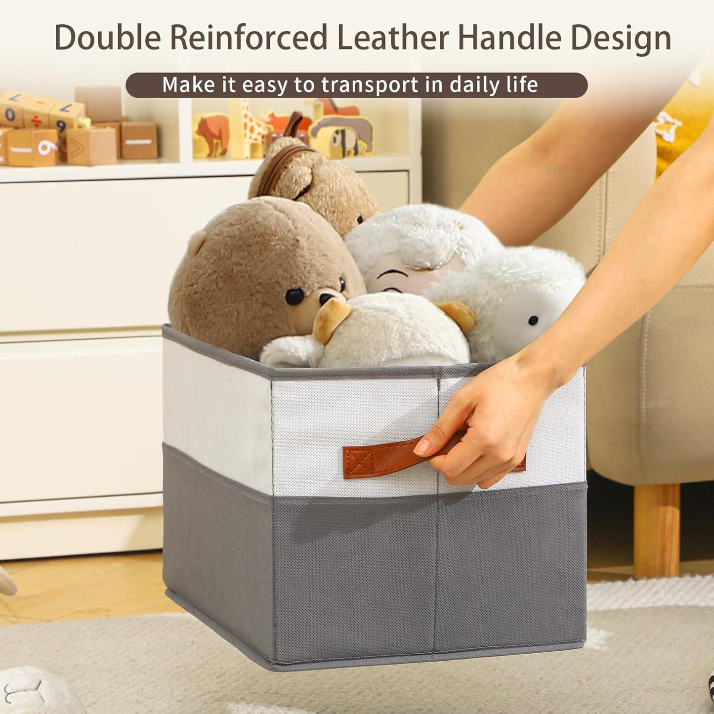 Large Storage Bins by [Brand Name] - Collapsible Fabric Organizer Baskets for Clothes & Blankets | 6 Pack