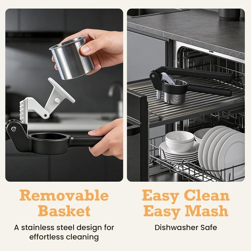 Betso Potato Ricer - Effortless Double-Gear Masher for Perfect Mashed Potatoes | Heavy-Duty & Dishwasher Safe