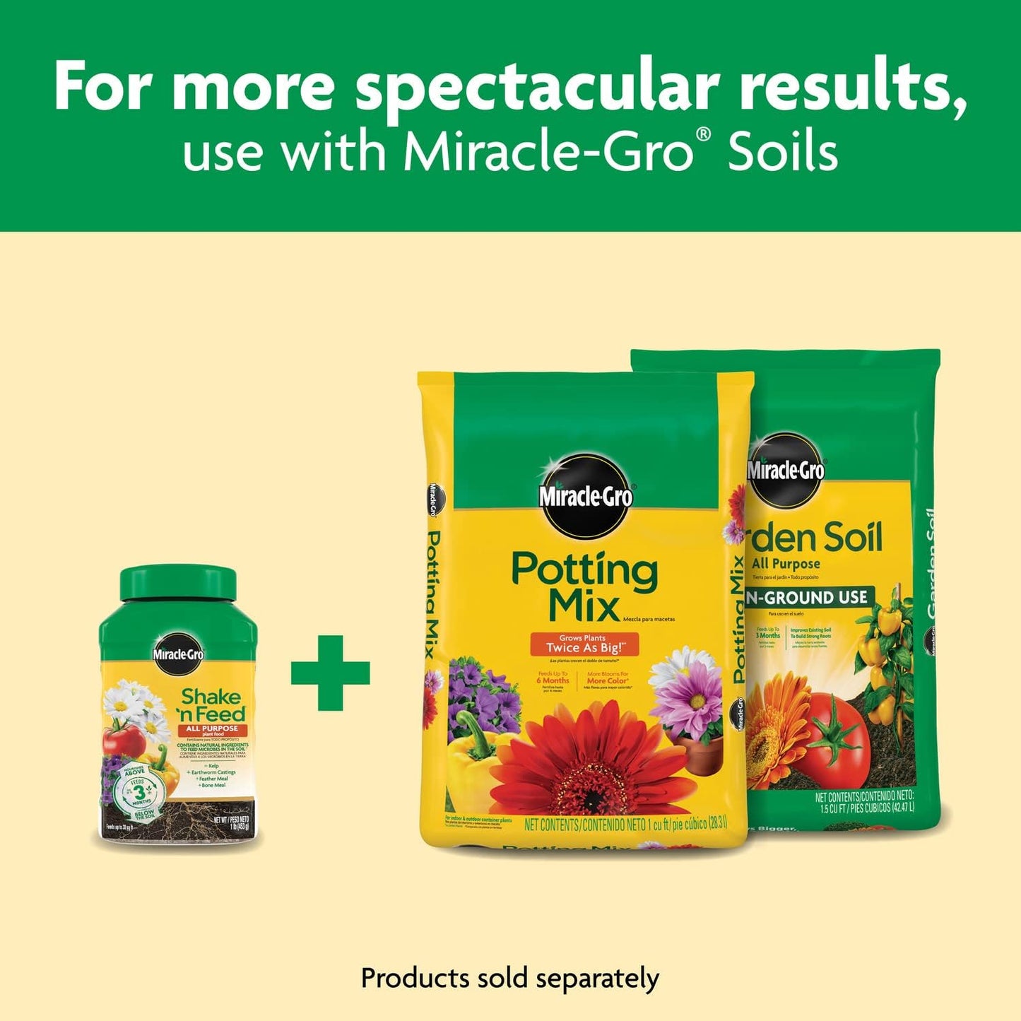 Miracle-Gro Shake 'N Feed All Purpose Plant Food - Feeds Indoor & Outdoor Plants for 3 Months, 1 lb.