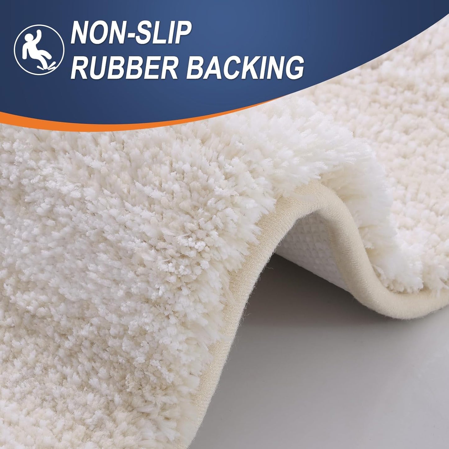 OLANLY Bathroom Runner Rug - Extra Soft Microfiber Mat 44x24 | Quick Dry, Washable, Rubber Backing, Light Beige