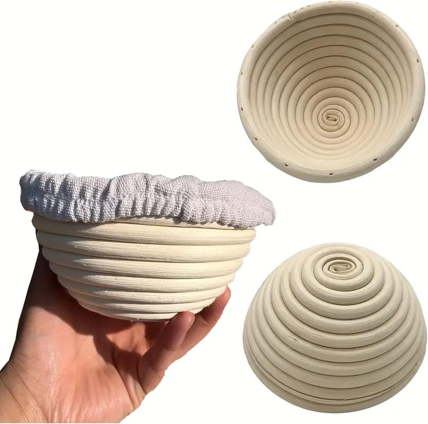 Skiennix 5-Inch Round Banneton Basket - Ideal for Bread Proofing & Sourdough Baking | 6 Pack