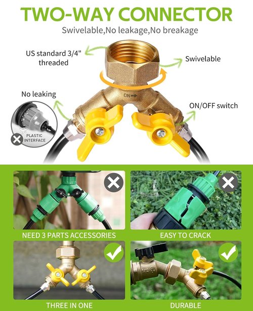 HIRALIY Drip Irrigation Kit - 100ft Automatic Plant Watering System for Garden & Greenhouse