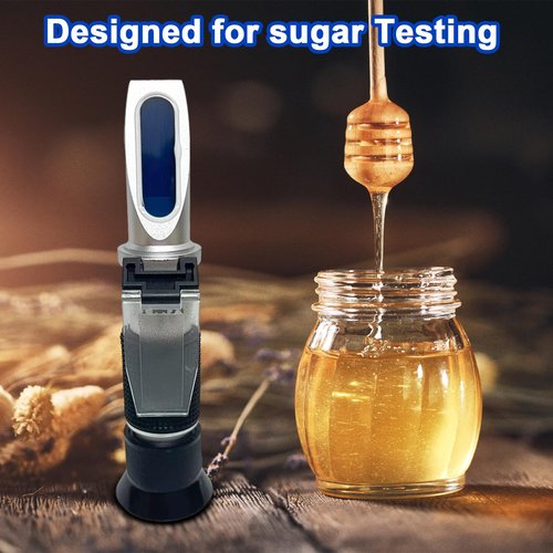 Honey Refractometer 3-in-1 with ATC, Brix & Baume Tester for Honey, Maple Syrup, Jam & Candy Making, High Accuracy Moisture Meter, Ideal Practical Gift for Beekeepers
