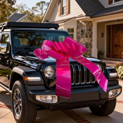 Big Car Bow - 30-Inch Giant Pink Christmas Bow for Gift Wrapping & Special Occasions