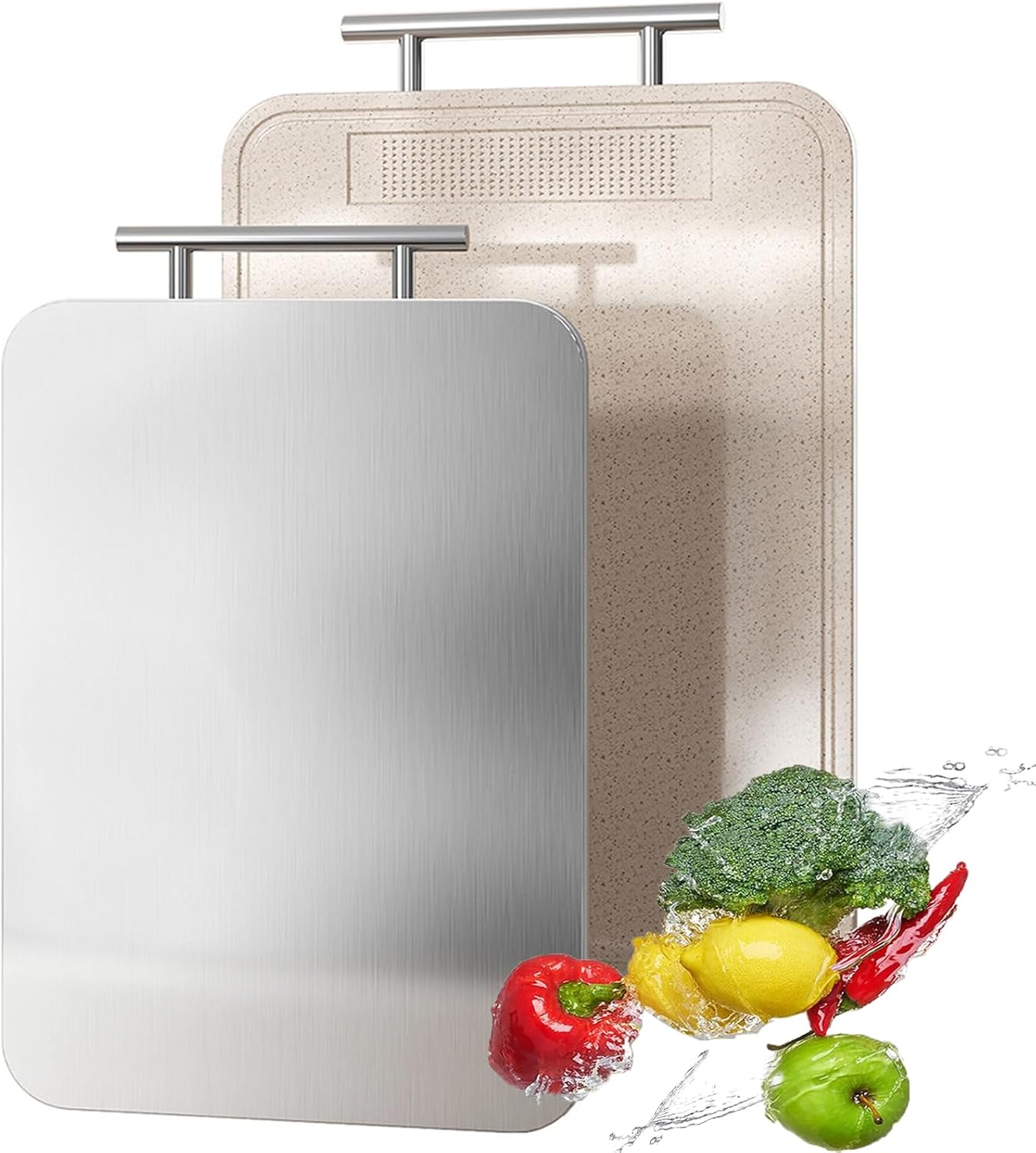 Titanium Cutting Board - Double-Sided Pure Titanium Kitchen Chopping Board | Easy to Clean, Large Size