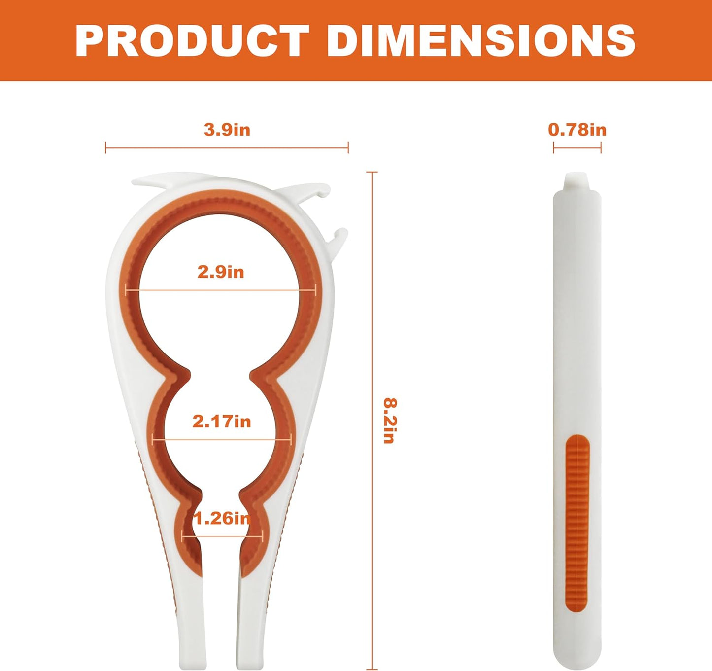 Skiennix 5-in-1 Jar & Can Opener - Easy Grip Tool for Seniors with Arthritis | Ideal for Weak Hands