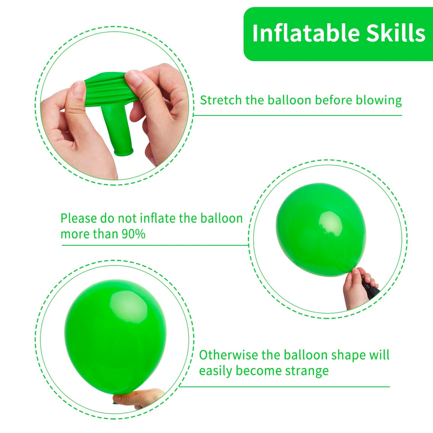 RUBFAC 129pcs Green Balloons Different Sizes 18 12 10 5 Inch Green Latex Christmas Balloon Garland Arch for Masquerade Party Decorations Birthday Baby Shower Wedding Party Supplies