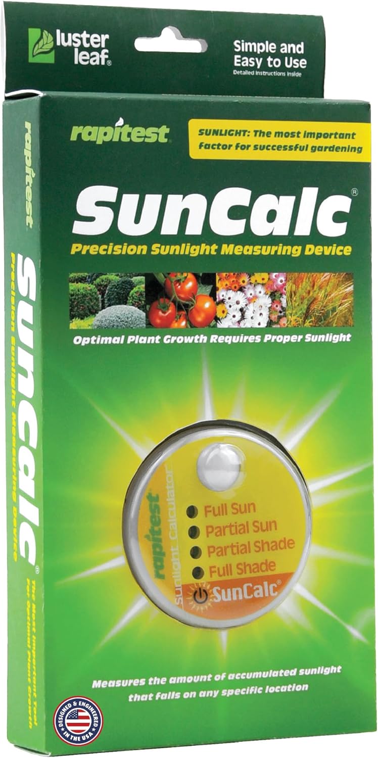 Luster Leaf SunCalc Sunlight Calculator - Accurate Garden Light Measurement for Full Sun, Partial Sun, Shade