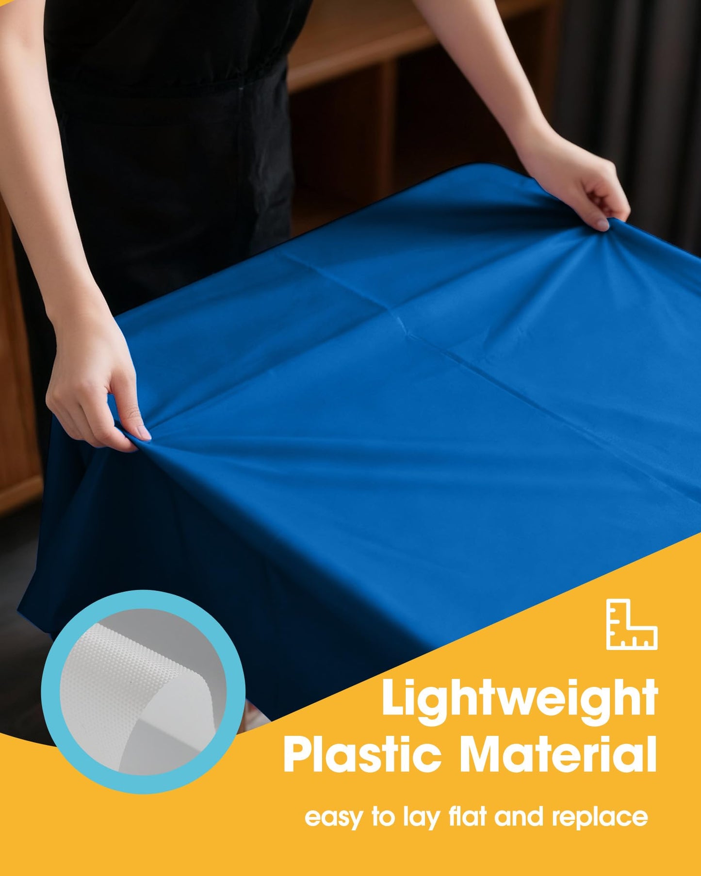Niuara Blue Plastic Table Cloth - 4 Pack 54" × 108" Rectangle Disposable Tablecloths for 6FT Tables, Table Cover for Party, Holiday & Gathering Use