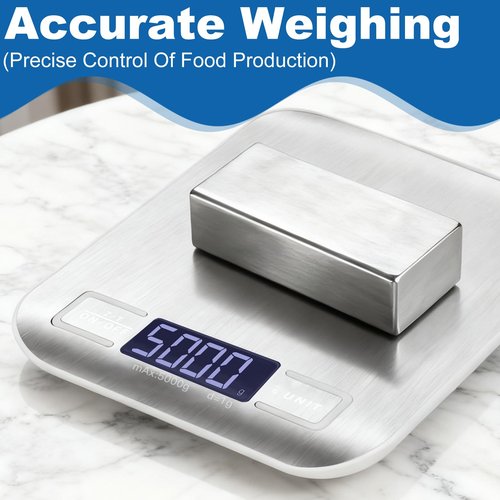 Girwu Food Scale, Digital Kitchen Scale with 0.1g Accuracy, 11lb/22lb Capacity & Backlit LCD, Stainless Steel Tare Scale for Baking, Cooking and Meal Prep, 5.5x7x0.6 Inches (Batteries Included)