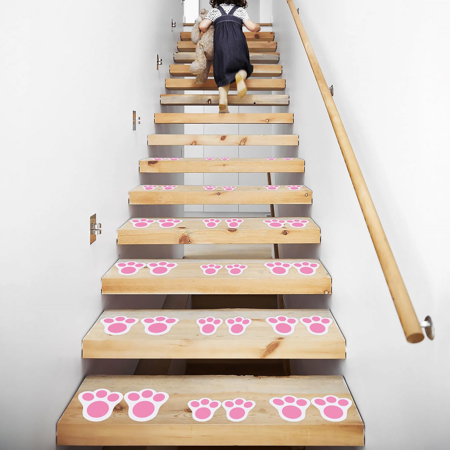 Wonmon 70PCS Removable Easter Bunny Paw Prints Stickers, 3 Size Easter Bunny Feet Stickers Rabbit Paw Decal Bunny Paw Print Clings for Home Office Classroom Floor Easter Party Decorations