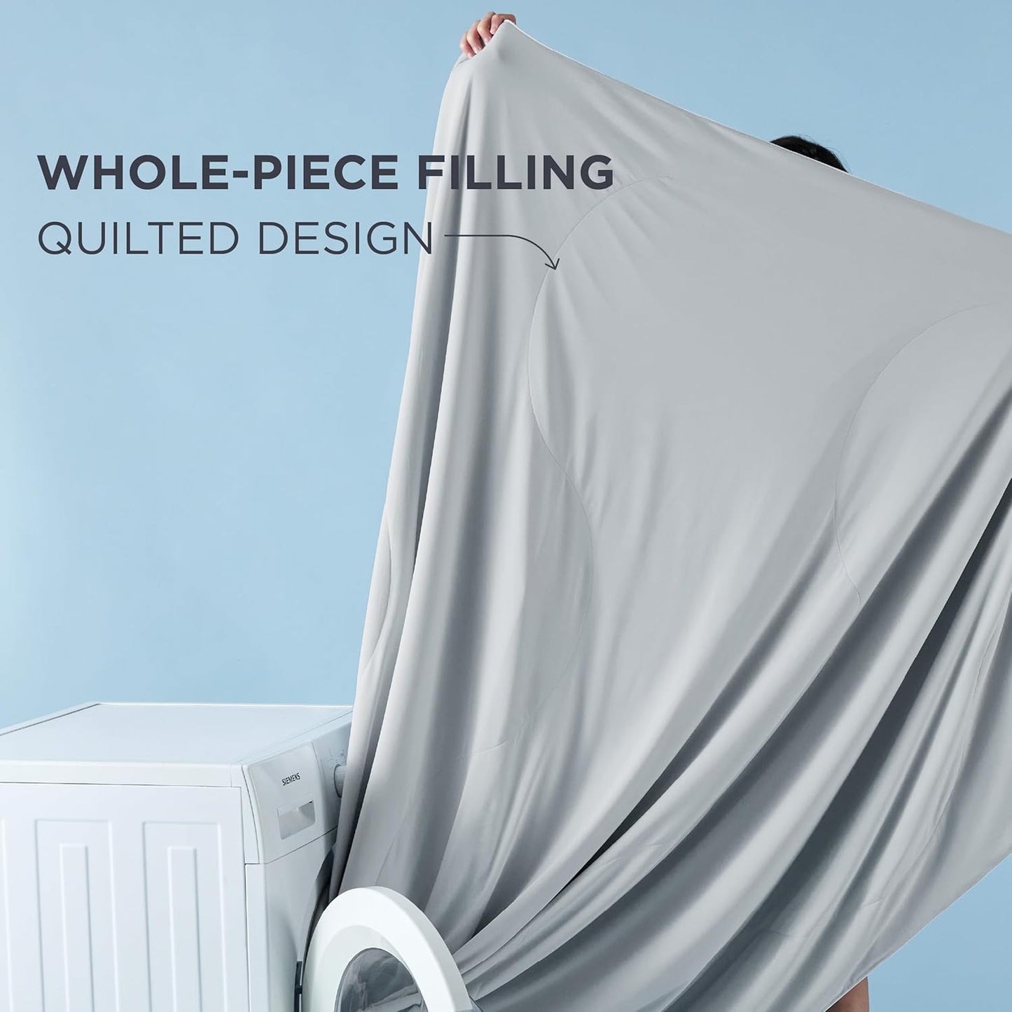 Bedsure Cooling Blanket - Lightweight Ice Cold Comforter for Hot Sleepers | Queen Size, Grey, 90x90 Inches