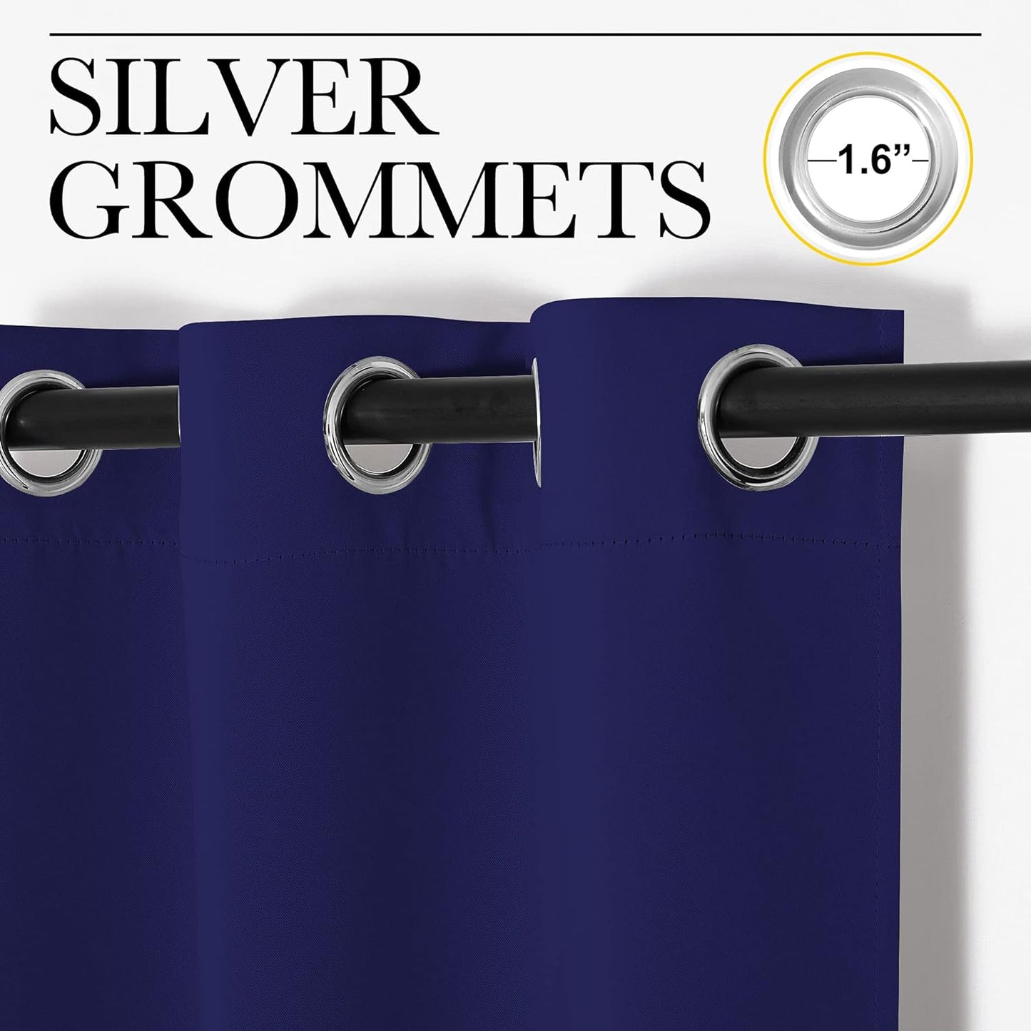 NICETOWN Blackout Curtains - Energy Saving Thermal Insulated Drapes for Living Room | Royal Blue, 42x84 Inch (1 Pair)