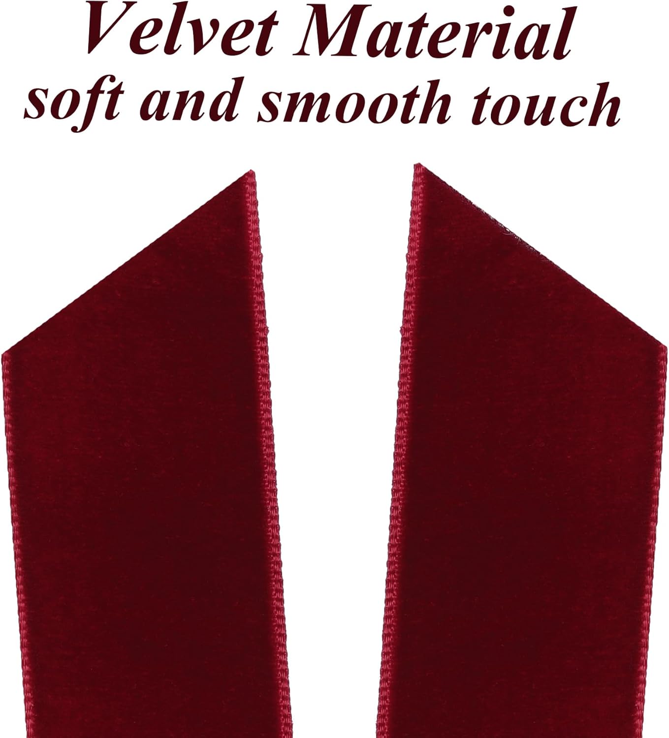 Regine Switzerland Burgundy Velvet Ribbon Bows - 12Pcs 5in x 10in Christmas Tree Ornaments | Holiday Decor