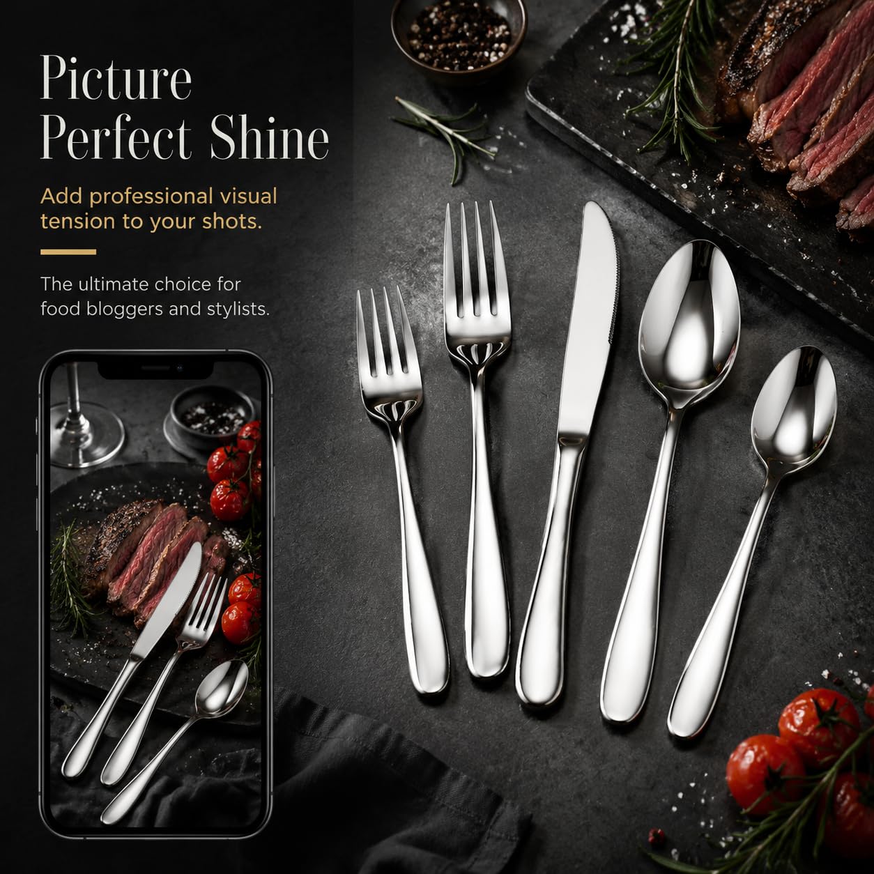 HaWare Silverware Set for 4, 20-Piece Heavy Duty Stainless Steel Flatware Utensils, Food Grade Cutlery Set Including Knife Fork and Spoon, Modern Tableware for Home and Restaurant, Dishwasher Safe