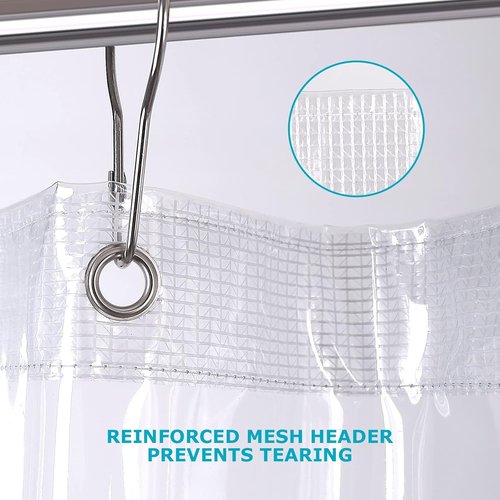 Frosty Shower Curtain Liner - Heavy Duty 10G Vinyl | Waterproof 72 x 72 Inches for Bathroom