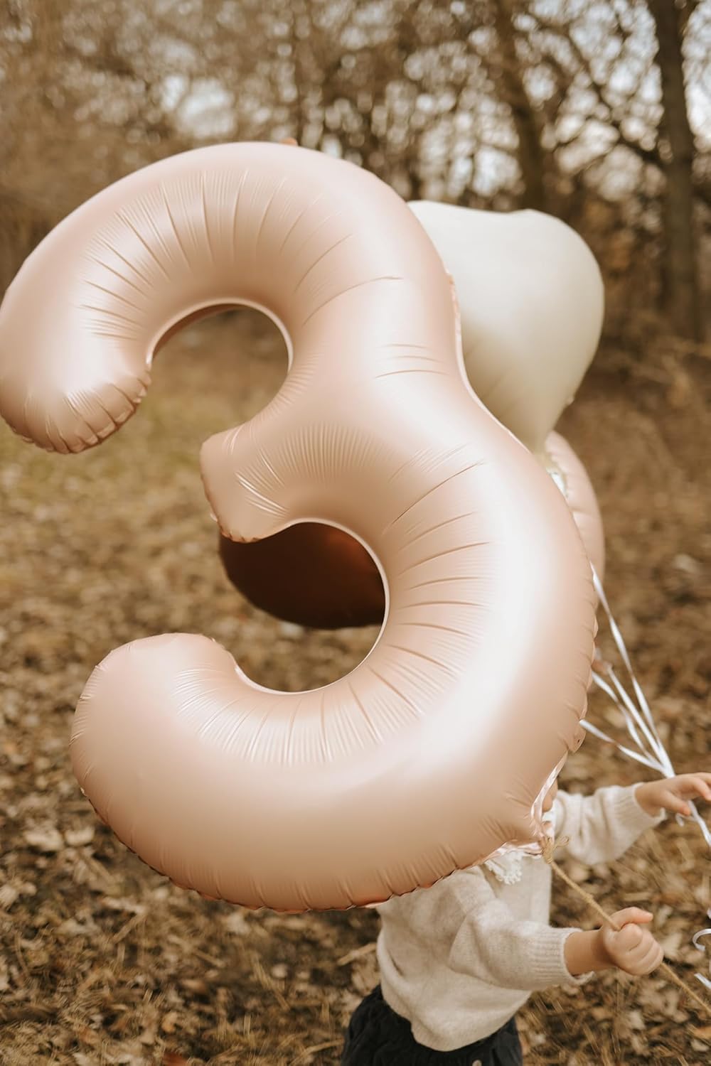 Light Brown 40-Inch Number 3 Balloon | Tan Birthday Decorations for Kids & Adults