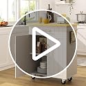 Kitchen Island Cart with Storage & Rubberwood Top - White / 26"