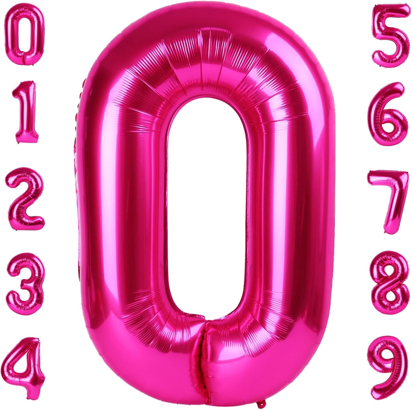Number 0 Balloons - 40 Inch Hot Pink Number Balloons for Birthday, Wedding & Baby Shower Decor
