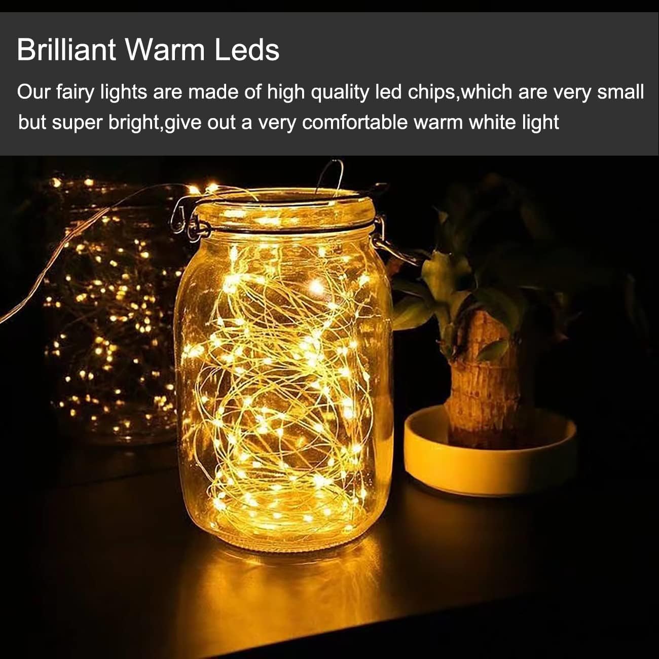 LEDIKON 24 Pack Fairy Lights Battery Operated String Lights-3.3ft 20 LED Silver Wire Warm White for Wedding,Party,Table Centerpieces,DIY Crafts,Mason Jars Decor