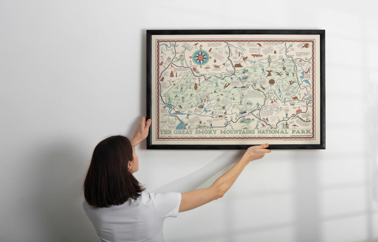 Great Smoky Mountains National Park Pictorial Map 1939 - Historical Print - 36in x 24in