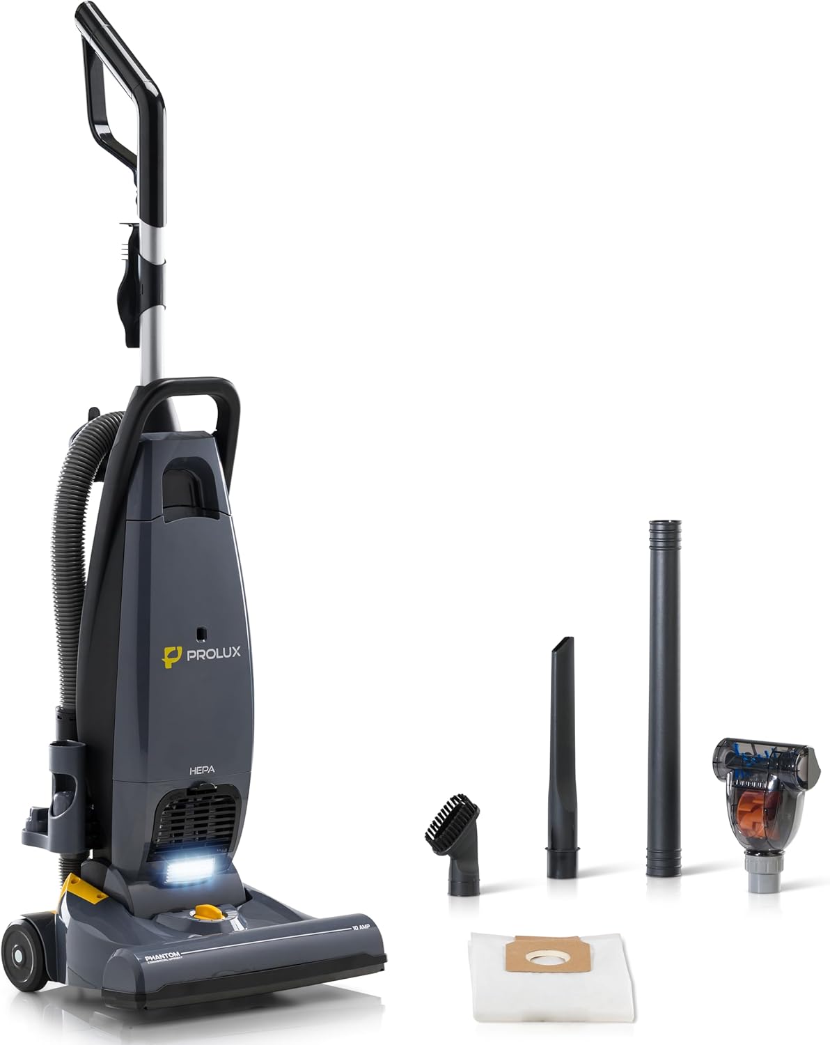 Prolux Phantom Pro Upright Vacuum Cleaner - Lightweight 12lbs with HEPA Filtration & Onboard Tools | Ideal for Commercial Use