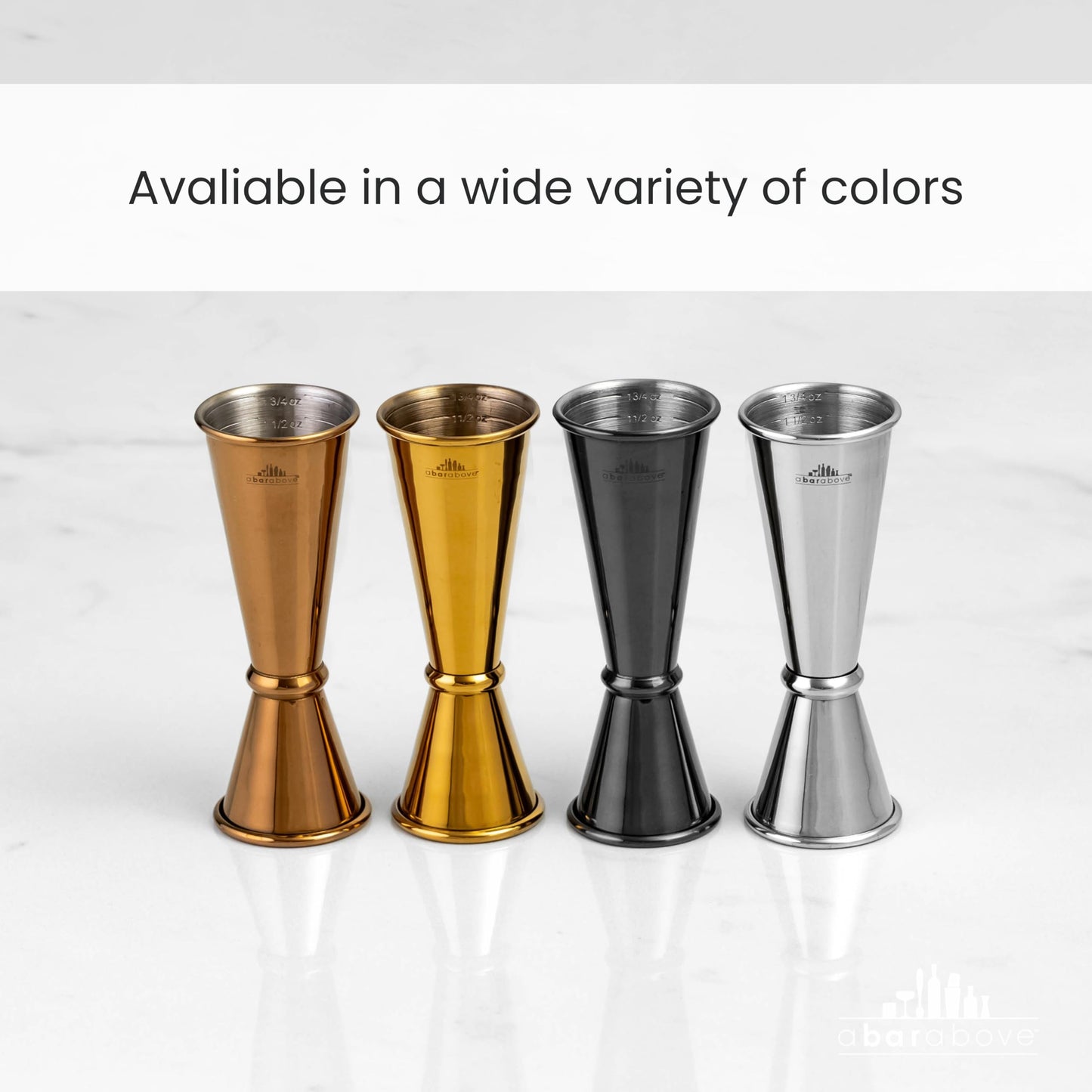 A Bar Above Premium Japanese Jigger 8 Precise Measurement Markings, Heavy Duty 304 Stainless Steel Double Cocktail Jigger for Professional Bartenders & Home Use, Durable Bar Tool for Accurate Pouring