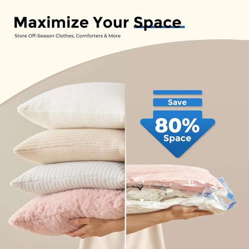ETENWOLF Vacuum Storage Bags - 20 Pack with Rechargeable Wireless Pump | Space Saver for Clothes & Travel