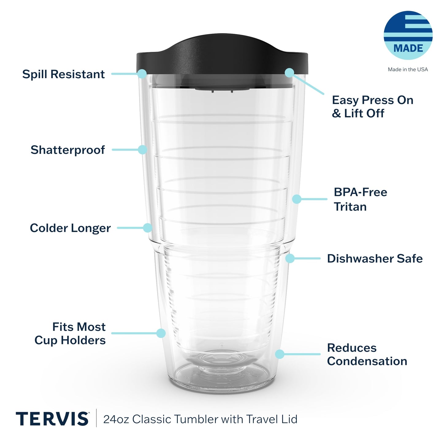 Tervis Florida Gators - 2025 NCAA Men's Basketball National Champions Made in USA Double Walled Insulated Tumbler Travel Cup Keeps Drinks Cold & Hot, 24oz, Classic
